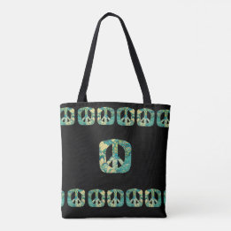 Psychedelic Square Vredesborden Tote Bag