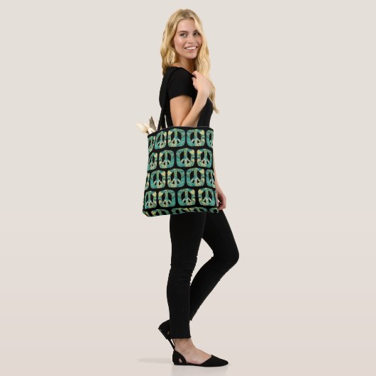 Psychedelic Square Vredesborden Tote Bag (Op model)