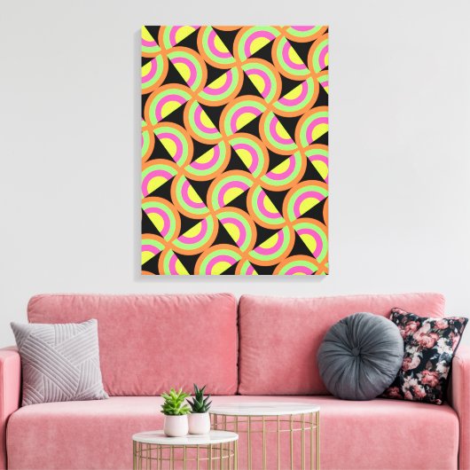 Psychedelic Squares Canvas Afdruk (Insitu (Woonkamer))