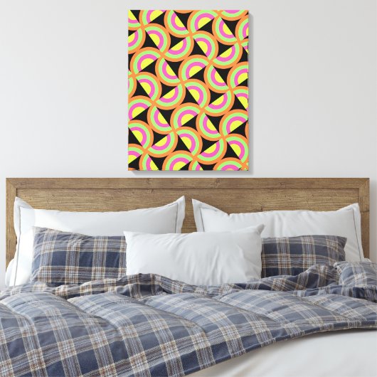 Psychedelic Squares Canvas Afdruk (Insitu (Slaapkamer))