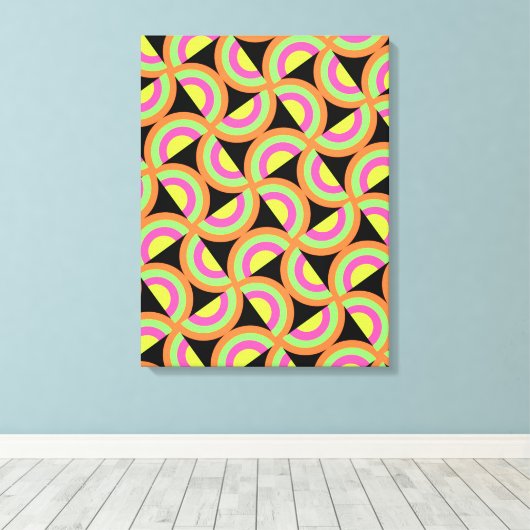 Psychedelic Squares Canvas Afdruk (Insitu (Houten vloer))