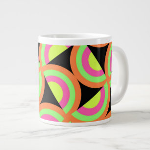Psychedelic Squares Grote Koffiekop