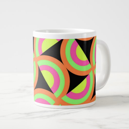 Psychedelic Squares Grote Koffiekop (Voorkant rechts)