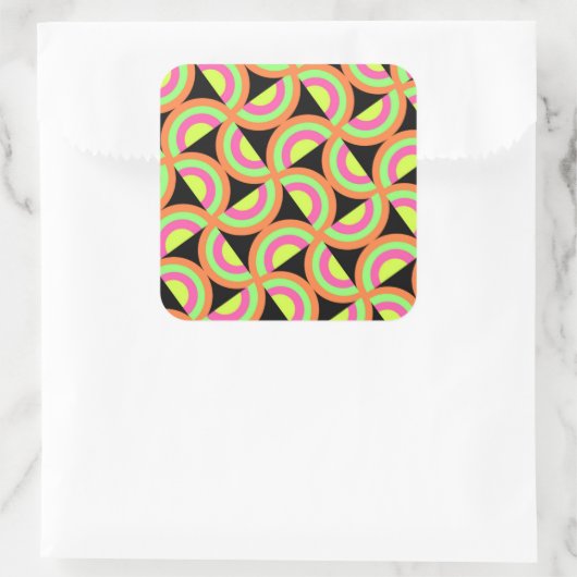 Psychedelic Squares Vierkante Sticker (Tas)