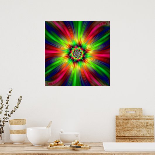 Psychedelic Star Burst Poster (Keuken)