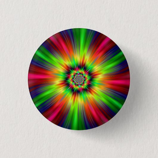 Psychedelic Star Burst Ronde Button 3,2 Cm (Voorkant)