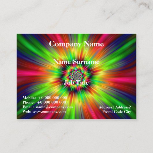 Psychedelic Star Burst Visitekaartje (Voorkant)