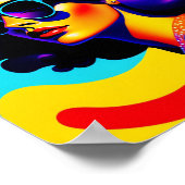 Psychedelic Stars and Stripes Pop Art Diva Poster (Hoek)