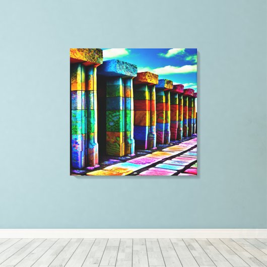 Psychedelic Stones Canvas Afdruk (Insitu (Houten vloer))