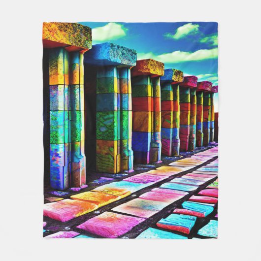 Psychedelic Stones Fleece Deken (Voorkant)