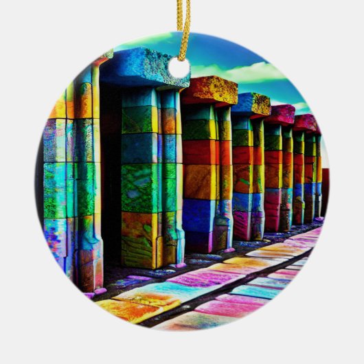 Psychedelic Stones Keramisch Ornament (Voorkant)