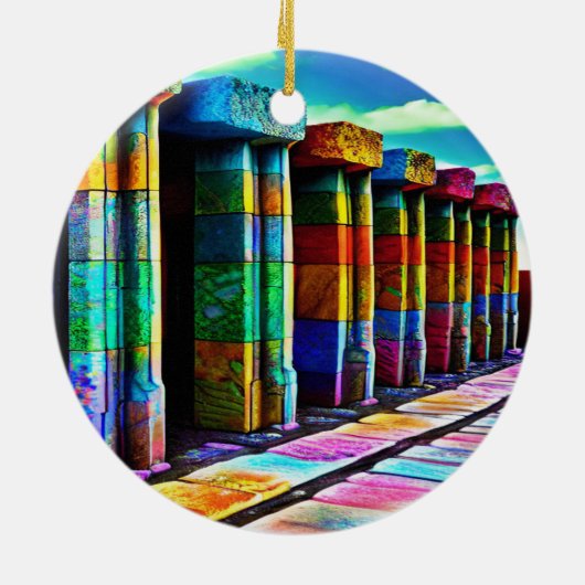 Psychedelic Stones Keramisch Ornament (Achterkant)