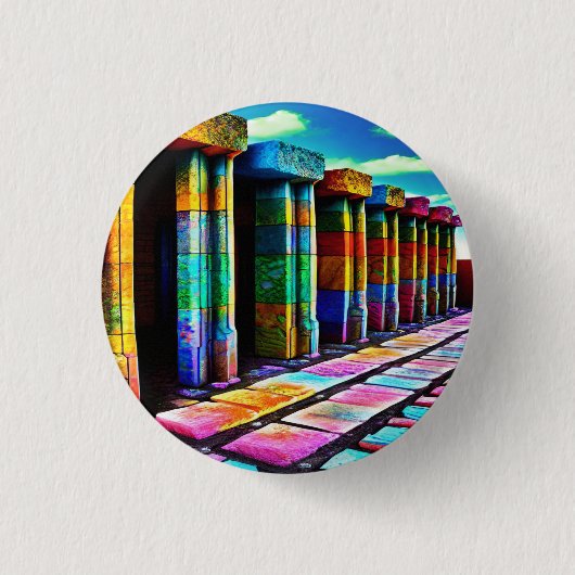 Psychedelic Stones Ronde Button 3,2 Cm (Voorkant)