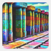 Psychedelic Stones Vierkante Sticker (Voorkant)