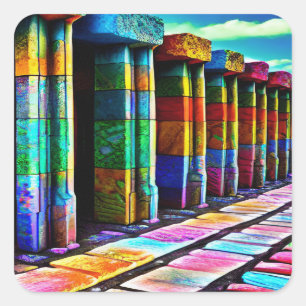 Psychedelic Stones Vierkante Sticker