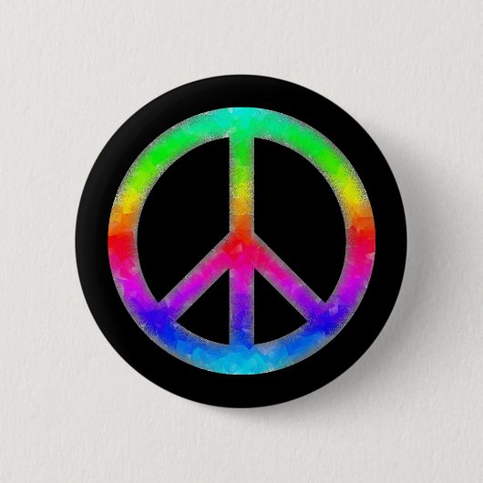 Psychedelic Stropdas-Dye Peace Sign Button (Voorkant)