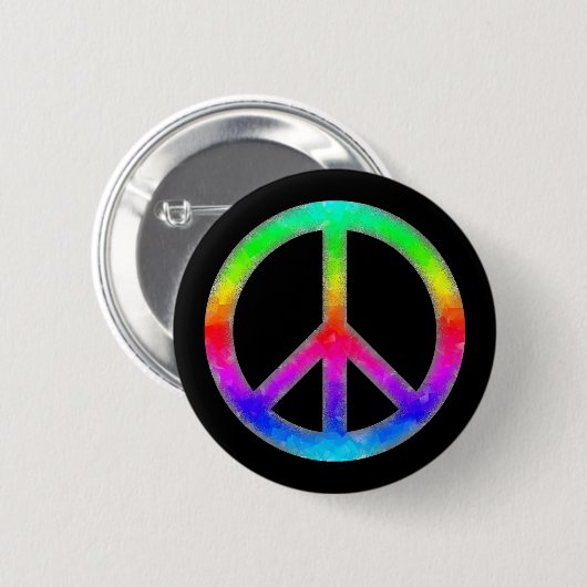 Psychedelic Stropdas-Dye Peace Sign Button (Voorkant /achterkant)