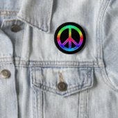 Psychedelic Stropdas-Dye Peace Sign Button (In situ)