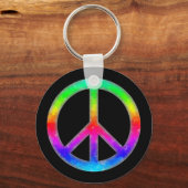 Psychedelic Stropdas-Dye Peace Sign Sleutelhanger  (Voorkant)