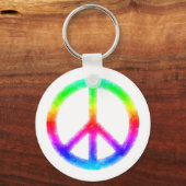 Psychedelic Stropdas-Dye Peace Sign Sleutelhanger (Voorkant)