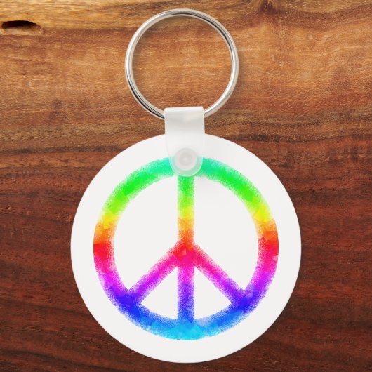 Psychedelic Stropdas-Dye Peace Sign Sleutelhanger  (Voorkant)