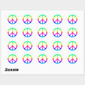 Psychedelic Stropdas-Dye Peace Sign Stickers (wit) (Vel)