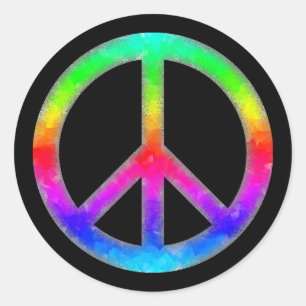 Psychedelic Stropdas-Dye Peace Sign Stickers (zwar
