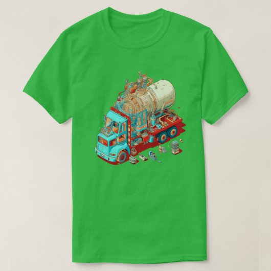 Psychedelic Style Cement Mixer Truck T-shirt (Design voorkant)