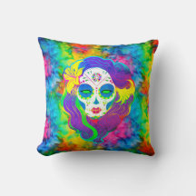 [Psychedelic Sugar Skull] Fractale Tie-Dye Calaver