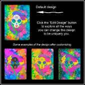 [Psychedelic Sugar Skull] Regelboog-Stropdas-Dye C Pokerkaarten