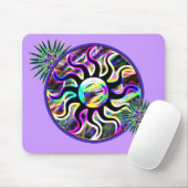 Psychedelic Sun en Moon Mousepad Muismat (Met muis)