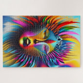 Psychedelic Sun Face Abstracte Art Legpuzzel (Horizontaal)