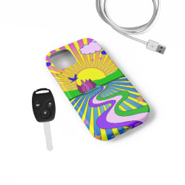 Psychedelic Sunburst Kaleidoscope Summer of Love Case-Mate iPhone Case