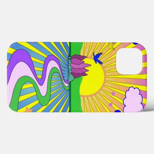 Psychedelic Sunburst Kaleidoscope Summer of Love Case-Mate iPhone Case (Achterkant (horizontaal))