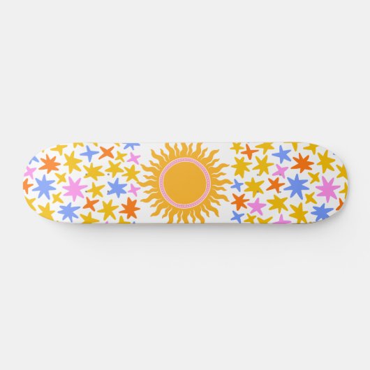 Psychedelic Sunburst Sterren Persoonlijk Skateboard (Horizontaal)
