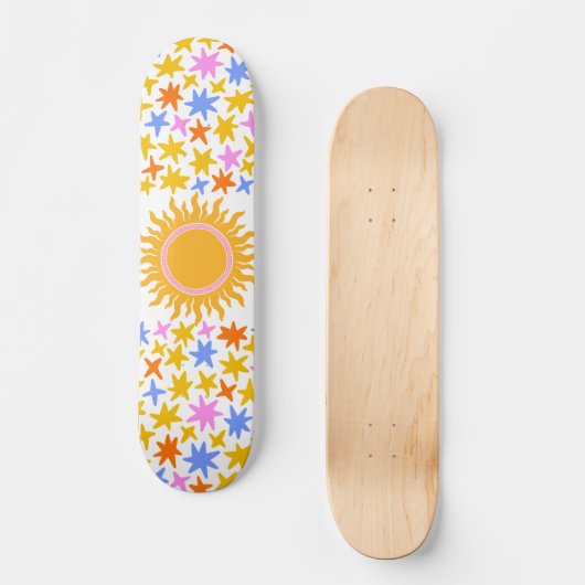 Psychedelic Sunburst Sterren Persoonlijk Skateboard (Voorkant)