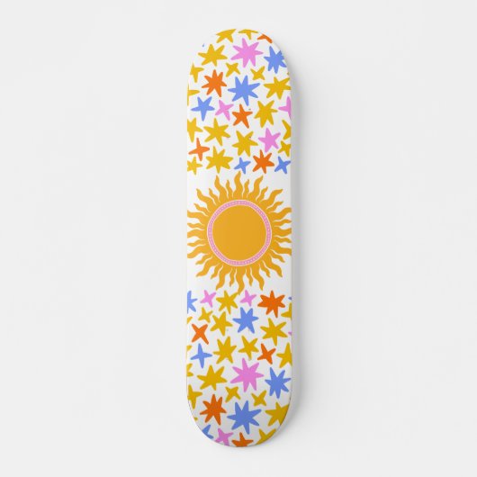 Psychedelic Sunburst Sterren Persoonlijk Skateboard (Voorkant)