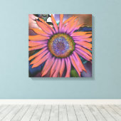 Psychedelic Sunflower Canvas Afdruk (Insitu (Houten vloer))