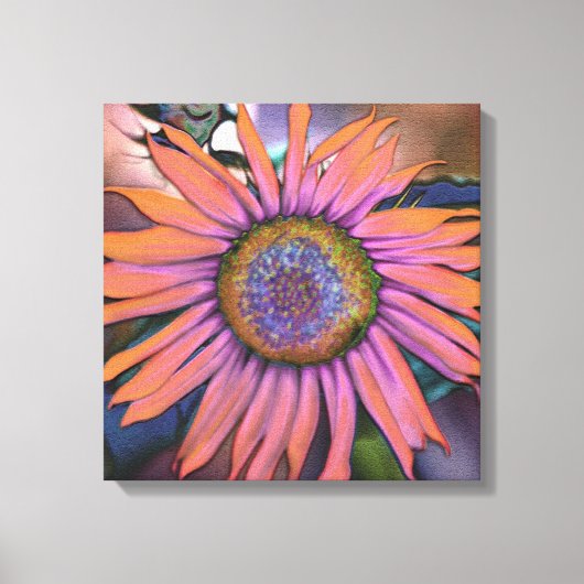 Psychedelic Sunflower Canvas Afdruk (Voorkant)