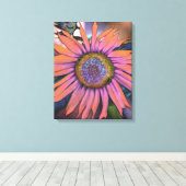 Psychedelic Sunflower Canvas Afdruk (Insitu (Houten vloer))
