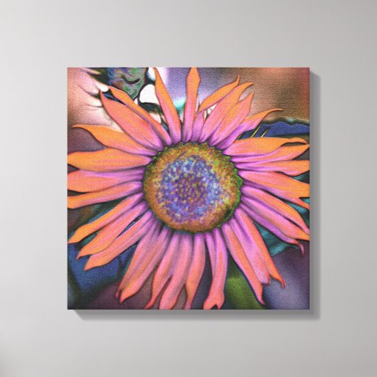 Psychedelic Sunflower Canvas Afdruk (Voorkant)