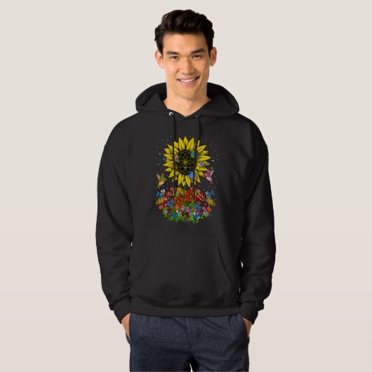 Psychedelic Sunflower Forest Hoodie (Voorkant volledig)
