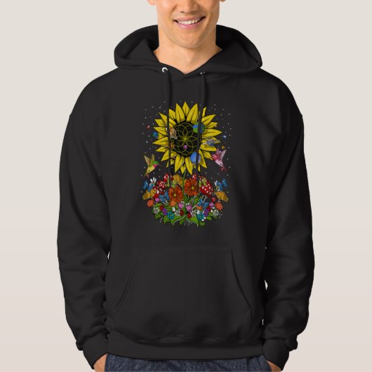 Psychedelic Sunflower Forest Hoodie (Voorkant)