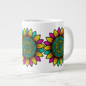 Psychedelic Sunflower Grote Koffiekop (Voorkant rechts)