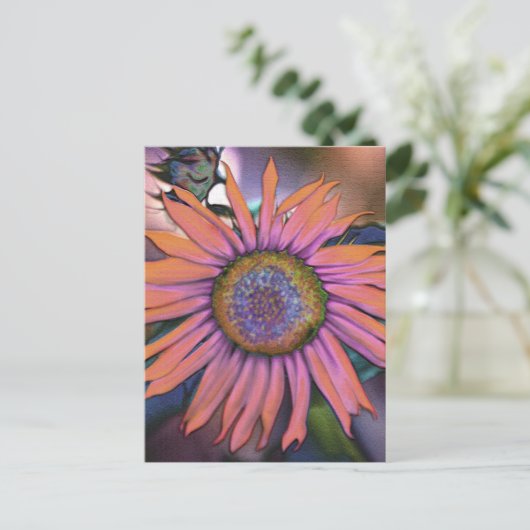 Psychedelic Sunflower Revisated Briefkaart (Staand voorkant)