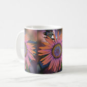 Psychedelic Sunflower Wraparound Mok (Voorkant links)