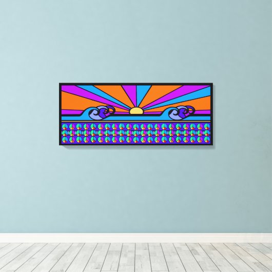 Psychedelic Sunrise Canvas Afdruk (Insitu (Houten vloer))