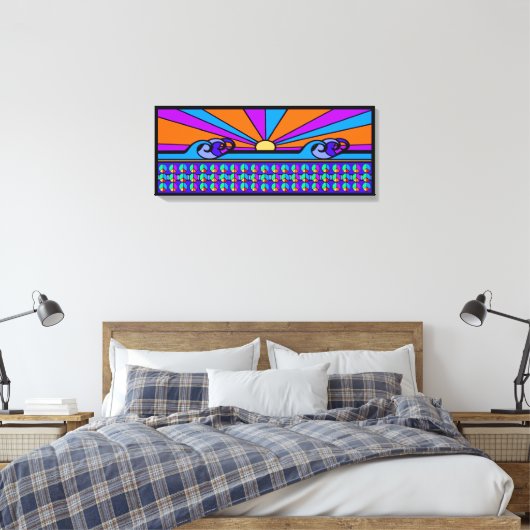 Psychedelic Sunrise Canvas Afdruk (Insitu (Slaapkamer))
