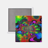 "Psychedelic Sunrise in Glas in lood" Magneet (Voorkant / Achterkant)