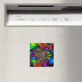 "Psychedelic Sunrise in Glas in lood" Magneet (Insitu (Vaatwasser))